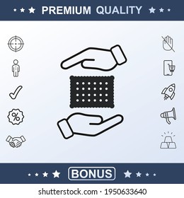 Cracker Symbol Icon Vector Design Illustration. Hand icon. Modern flat design concept. Extra vector elements for your design. Vector illustration