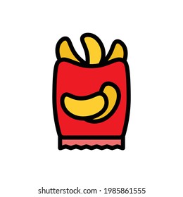 Cracker Vector Icon in Filled Line Style. Cracker is a dry, thin baked food that is made of flour and water and is often eaten with cheese. Vector illustration icon can be used for an app, web, logo