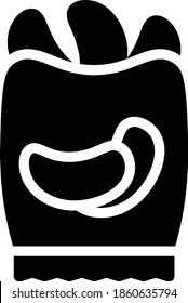 Cracker Vector Icon in Glyph Style. Cracker is a dry, thin baked food that is made of flour and water and is often eaten with cheese. Vector illustration icon can be used for an app, website, or logo