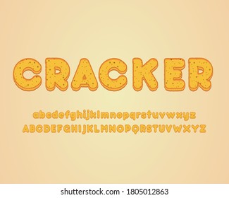 Crackers 3D Estilo de texto Efecto Vector Ilustración Diseño