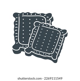 crackers panadería doodle icono aislado