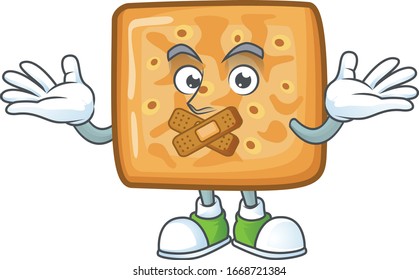 Crackers cartoon character design concept showing silent gesture