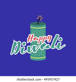 Crackers with diwali greetings. Happy Diwali concept. vector illustration. eps 10