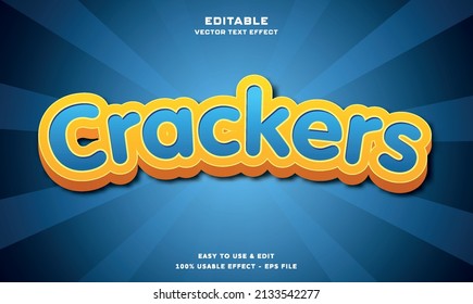 crackers editable text effect with modern and simple style, usable for logo or campaign title