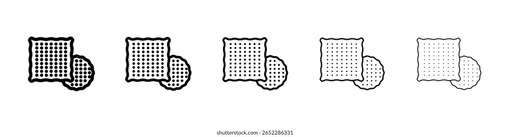 Ícone de biscoitos preenchido conceito de sinal plano para web design.