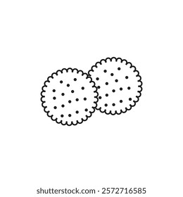 Crackers icon flat line symbol set.