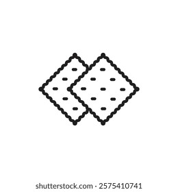 Crackers icon Flat vector set outline