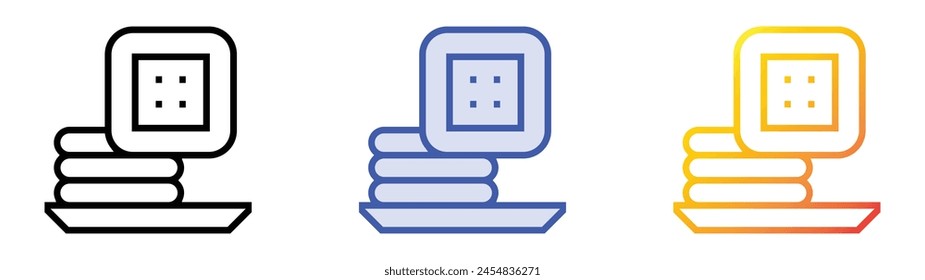 icono de crackers. Diseño de estilo de relleno lineal, azul y degradado aislado sobre fondo blanco