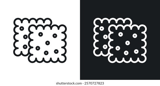 Crackers icons set vectors on white background.