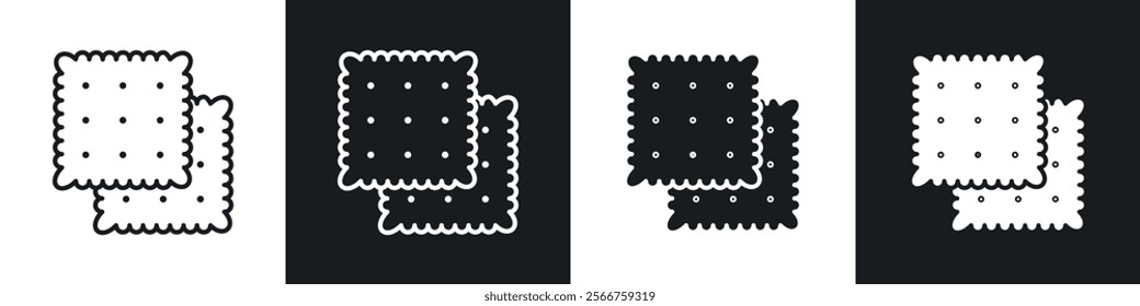 Crackers icons in Thin line black color. flat simple vector symbols illustration.