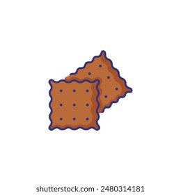 Crackers line icon. Biscuit, cookie, snack. Healthy eating concept. Vector illustration can be used for topics like whole grain, diabetes, food