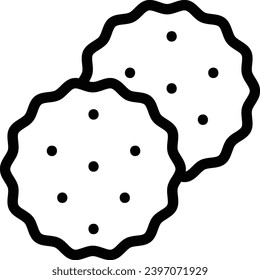 Crackers single vector line icon