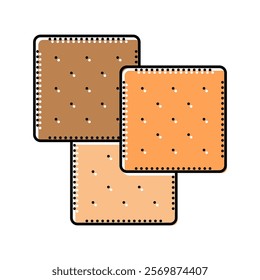 crackers snack food color icon vector. crackers snack food sign. isolated symbol illustration