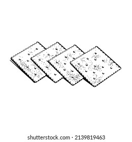 Crackers, Vektorgrafik mit schwarzer Farbe einzeln auf weißem Hintergrund