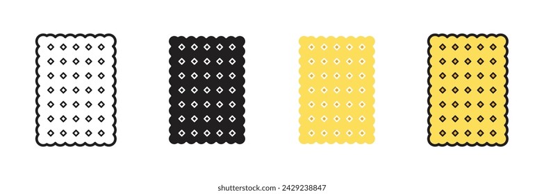 Juego de ilustración vectorial de Crackers. Saborea cada signo de mordida adecuado para aplicaciones y sitios web de diseño de interfaz de usuario.