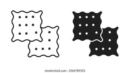 Crackers vector line icon illustration
