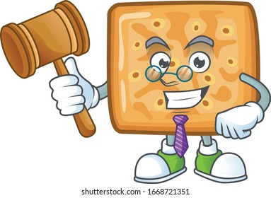 Crackers wise judge cartoon character design with cute glasses