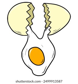 cracking egg illustration hand drawn isolated vector
