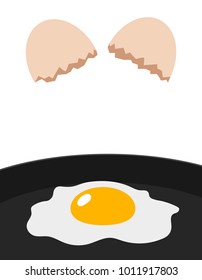 cracking an egg into frying a pan 