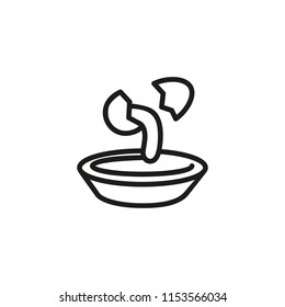 Cracking egg line icon. Ingredient, recipe, protein. Cooking concept. Vector illustration can be used for topics like baking, food, breakfast