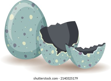Cracking eggs on white background illustration
