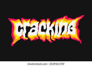 cracking. typography liquid melting text effects for t shirt design, motivational typography t shirt design, inspirational quotes t-shirt, poster,and sticker design