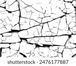 Cracks background, cracks texture, grunge background. Crack Texture. The cracks concrete texture white and black. Cracked earth. Structure of cracking.