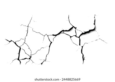 Cracks background, cracks texture, grunge background. Cracks in a wall background. Crack Texture. The cracks concrete texture white and black. Cracked earth. Structure of cracking.