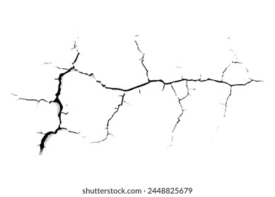 Cracks background, cracks texture, grunge background. Cracks in a wall background. Crack Texture. The cracks concrete texture white and black. Cracked earth. Structure of cracking.