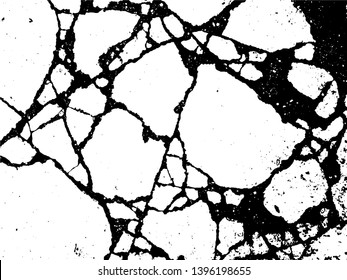 The cracks concrete texture white and black.Cracked earth. Structure of cracking. Cracks in dry surface soil texture. Vector.
