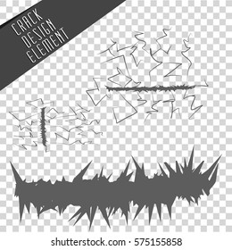 Cracks design elements. Vector Illustration.