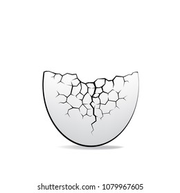 Cracks and eggshell. Abstract design in minimalism concept.