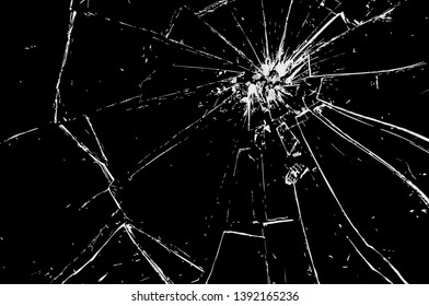 Cracks in the glass on a black background. Abstraction svg