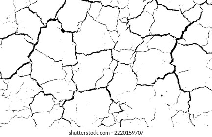 Las grietas borran el fondo urbano, vector de textura.
