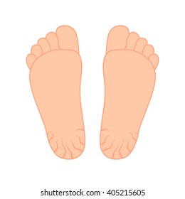 Cracks in the heels. Patients requiring treatment feet. Flat vector isolated on white background