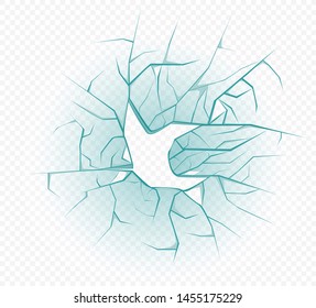 Cracks isolated. Broken glass, vector illustration