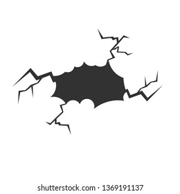 cracks. Isolated on white background