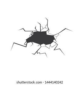  cracks. Isolated on white background