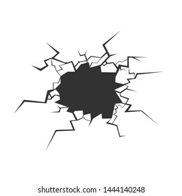  cracks. Isolated on white background