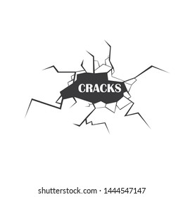  cracks. Isolated on white background