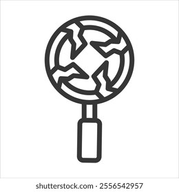 Cracks Outline Icon Vector Illustration