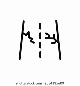 cracks road asphalt icon sign vector