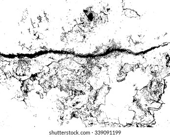 The Cracks Splatter Paint Texture . Distress Grunge background . Scratch, Grain, Noise rectangle stamp . Black Spray  Blot of Ink.Place illustration Over any Object  to Create Grungy Effect . vector.