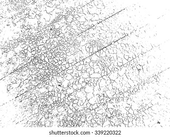 Cracks Splatter Paint Texture . Distress Grunge background . Scratch, Grain, Noise rectangle stamp . Black Spray  Blot of Ink.Place illustration Over any Object  to Create Grungy Effect .  vector.