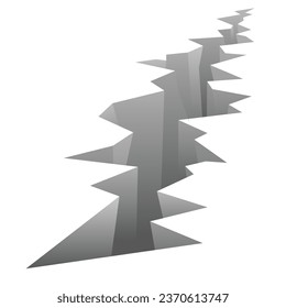 Cracks, splits and holes in ground, Surface cracks and fissures in ground, concrete, crevices from disaster