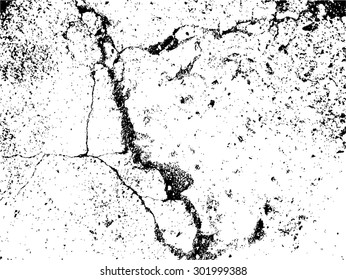 The cracks texture, black and white scratched texture. Abstract vector illustrator background. Cracked ground, cracked wall