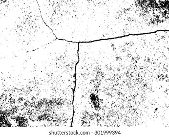The cracks texture, black and white scratched texture. Abstract vector illustrator background. Cracked ground, cracked wall