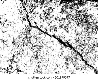 The cracks texture, black and white scratched texture. Abstract vector illustrator background. Cracked ground, cracked wall