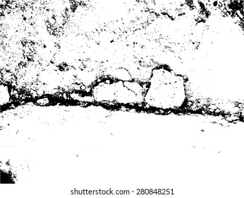 The Cracks Texture . Cracked Concrete . Cracked Ground . Cracked Wall . Vector Background .