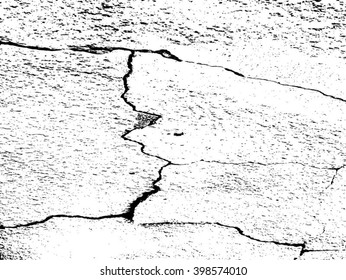 The Cracks Texture . Cracked Concrete . Cracked Ground . Cracked Wall . Vector Background .